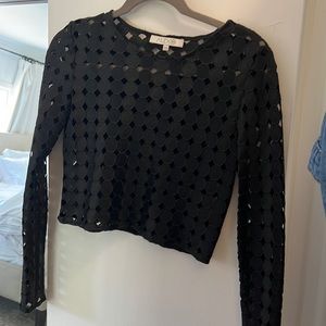 Black Alexis circle crop top
